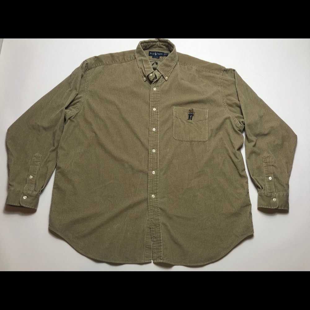 Ralph Lauren Polo Bear Blaire Corduroy Shirt VTG